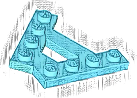 Wedge, Plate A-Shape with 2 Rows of 4 Studs