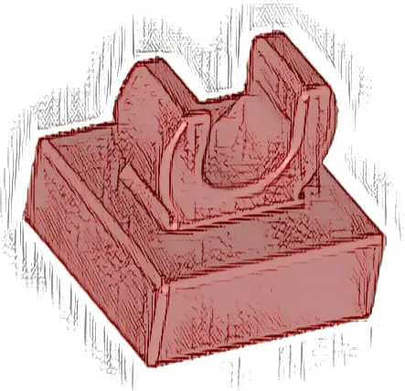 Tile, Modified 1 x 1 with Open O Clip