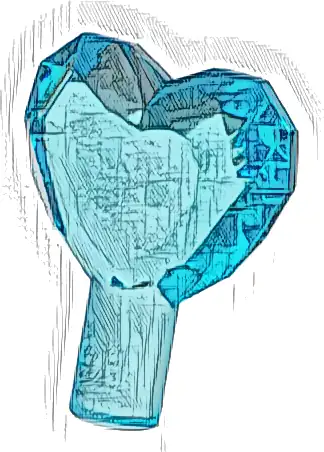 Rock 1 x 1 Jewel Heart Shaped