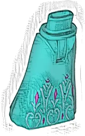 Mini Doll Hips and Skirt Full Length with Magenta Diamonds and Silver Filigree Pattern - Thick Hinge