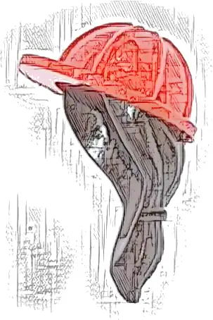 Minifigure, Headgear Helmet Construction with Molded Dark Brown Ponytail Hair Pattern