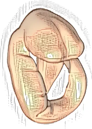 Minifigure, Headgear Head Top, SW Twi'lek, Hanging Down Back (Bib Fortuna)