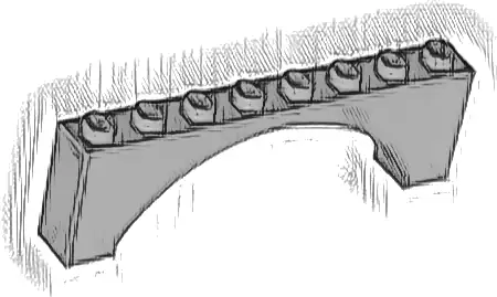 Arch 1 x 8 x 2 Raised