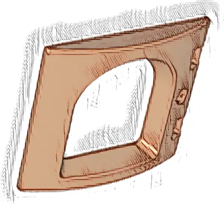 Duplo Door / Window Pane 1 x 4 x 3 Curved Front with Rounded Pane