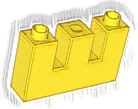 Duplo, Brick 1 x 4 x 2 with 2 Top Cutouts