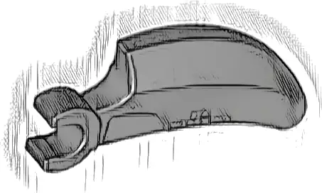 Barb / Claw / Horn / Tooth with Clip, Curved