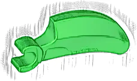 Barb / Claw / Horn / Tooth with Clip, Curved