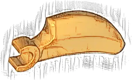 Barb / Claw / Horn / Tooth with Clip, Curved