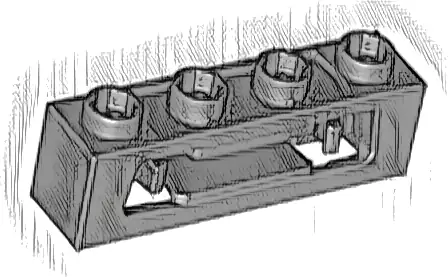 Projectile Launcher, 1 x 4 with Inside Clips (Disk Shooter)