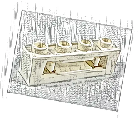 Projectile Launcher, 1 x 4 with Inside Clips (Disk Shooter)