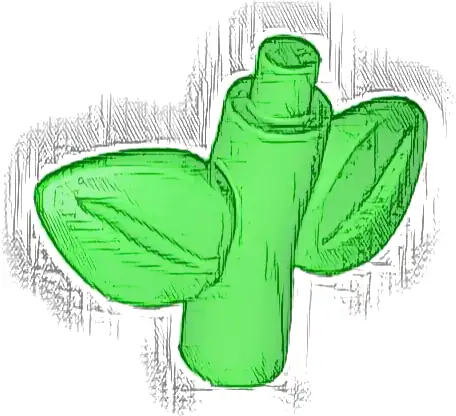 Plant Stem / Stalk with Bar, Bar Holder, and 2 Leaves