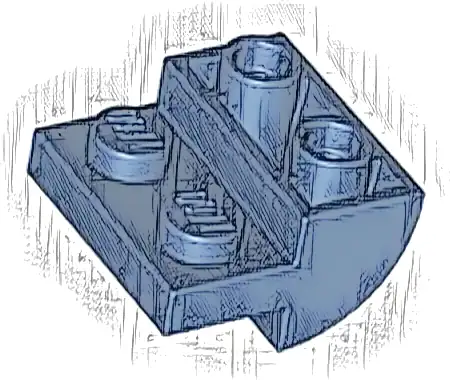 Slope, Curved 2 x 2 Inverted with 2 Recessed Studs