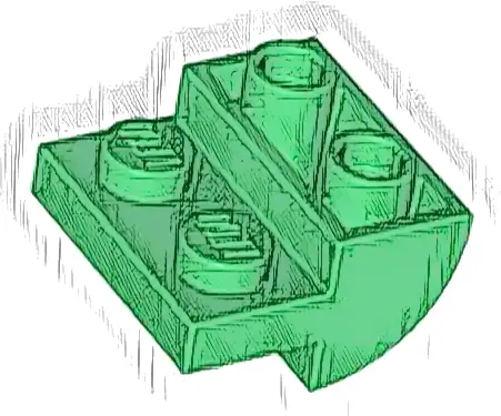 Slope, Curved 2 x 2 Inverted with 2 Recessed Studs