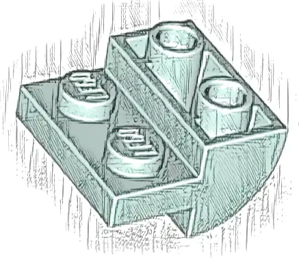 Slope, Curved 2 x 2 Inverted with 2 Recessed Studs
