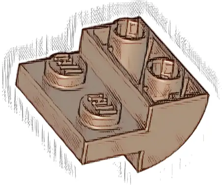 Slope, Curved 2 x 2 Inverted with 2 Recessed Studs