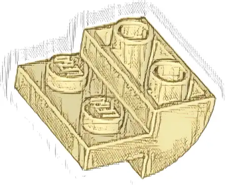 Slope, Curved 2 x 2 Inverted with 2 Recessed Studs