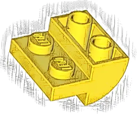 Slope, Curved 2 x 2 Inverted with 2 Recessed Studs