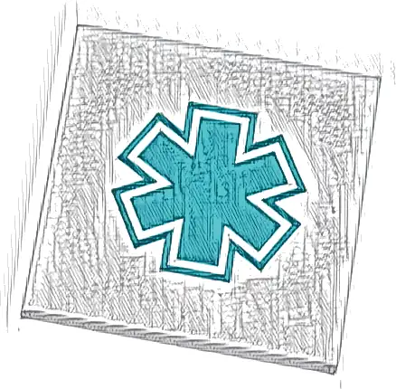 Tile 4 x 4 with Dark Turquoise EMT Star of Life Pattern