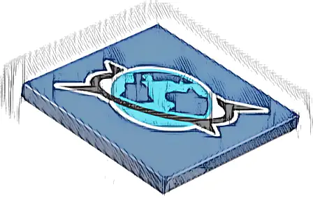 Tile 4 x 4 with Medium Azure, Dark Blue and Black Arctic Explorer Logo with White Outline Pattern