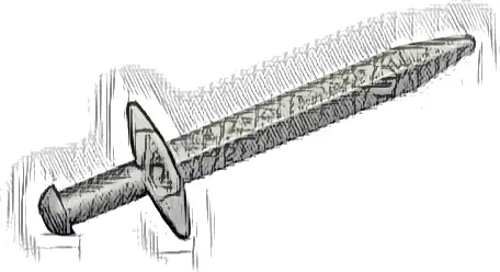 Minifigure, Weapon Sword, Greatsword Pointed with Thick Crossguard