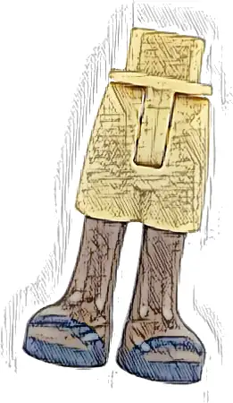 Mini Doll Hips and Shorts with Molded Umber Legs and Printed Dark Blue Sandals Pattern - Thin Hinge