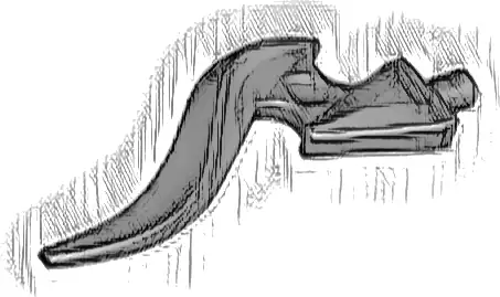 Wave Rounded Curved Single with Bar End and Triangular Base (Flame)