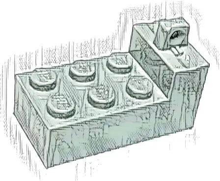 Hinge Brick 2 x 4 Locking with 1 Finger on Top at One End