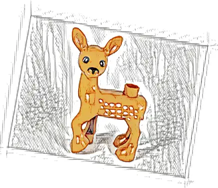 Duplo Deer Doe, Eyes White on Back