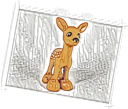 Duplo Deer Baby Fawn, Eyes White on Back