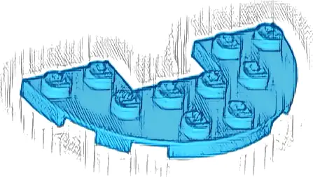 Plate, Round Half 3 x 6 with 1 x 2 Cutout