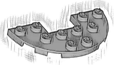 Plate, Round Half 3 x 6 with 1 x 2 Cutout