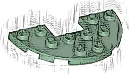 Plate, Round Half 3 x 6 with 1 x 2 Cutout