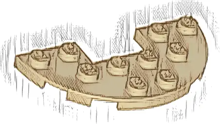 Plate, Round Half 3 x 6 with 1 x 2 Cutout