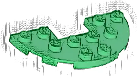 Plate, Round Half 3 x 6 with 1 x 2 Cutout