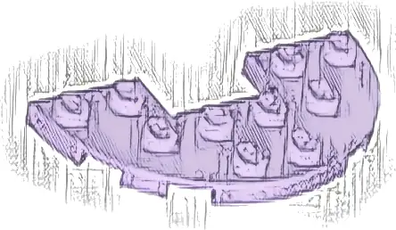 Plate, Round Half 3 x 6 with 1 x 2 Cutout