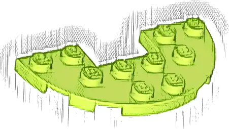 Plate, Round Half 3 x 6 with 1 x 2 Cutout