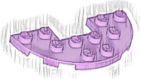Plate, Round Half 3 x 6 with 1 x 2 Cutout