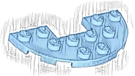 Plate, Round Half 3 x 6 with 1 x 2 Cutout