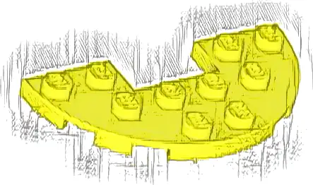 Plate, Round Half 3 x 6 with 1 x 2 Cutout