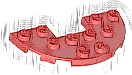 Plate, Round Half 3 x 6 with 1 x 2 Cutout