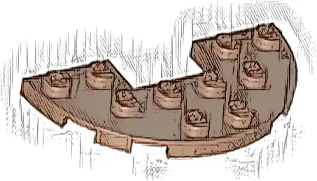 Plate, Round Half 3 x 6 with 1 x 2 Cutout