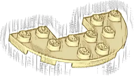 Plate, Round Half 3 x 6 with 1 x 2 Cutout