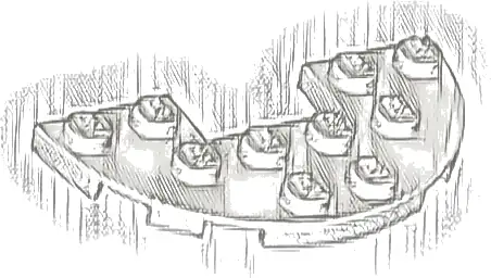 Plate, Round Half 3 x 6 with 1 x 2 Cutout