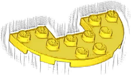 Plate, Round Half 3 x 6 with 1 x 2 Cutout