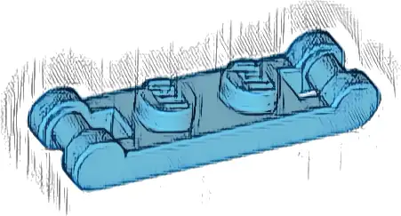 Plate, Modified 1 x 2 with Bar Handles on Ends