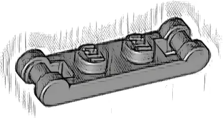 Plate, Modified 1 x 2 with Bar Handles on Ends
