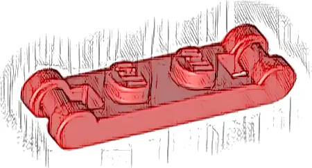 Plate, Modified 1 x 2 with Bar Handles on Ends