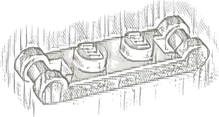 Plate, Modified 1 x 2 with Bar Handles on Ends