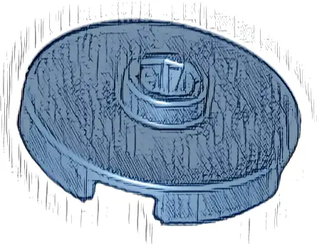 Tile, Round 2 x 2 with Open Stud