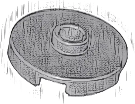 Tile, Round 2 x 2 with Open Stud